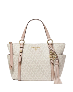 Sullivan Small Logo Top-Zip Tote Bag (Vanilla+Cream)