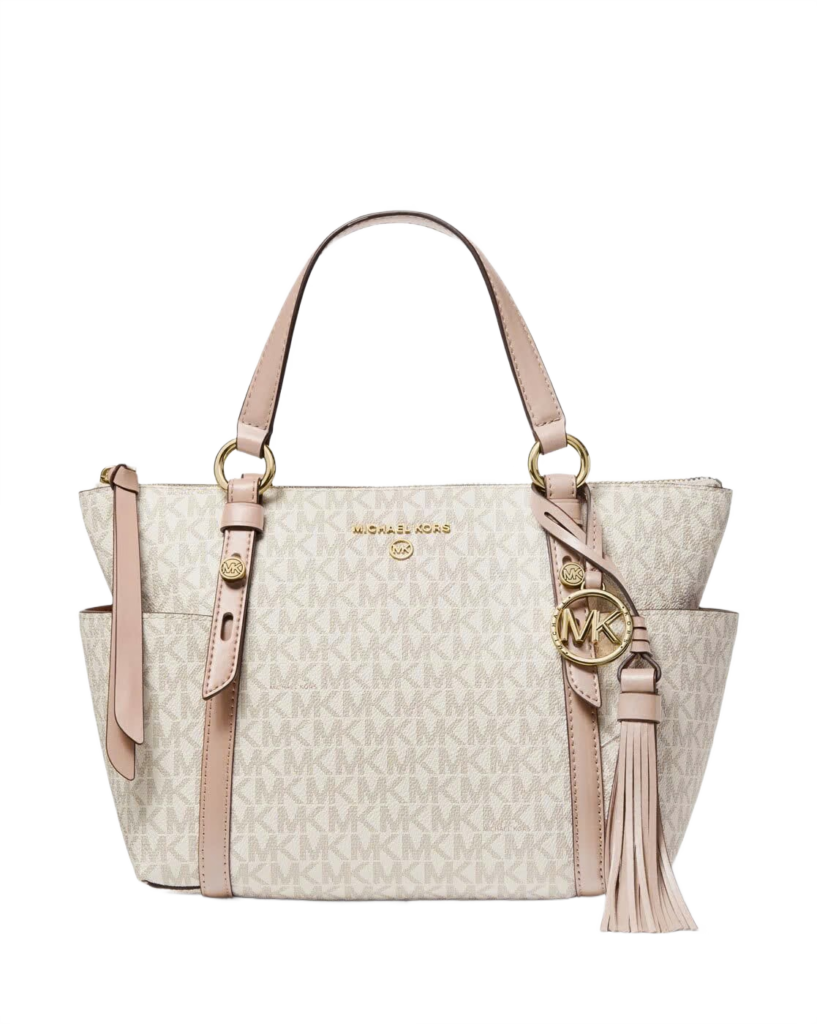 Sullivan Small Logo Top-Zip Tote Bag (Vanilla+Cream)