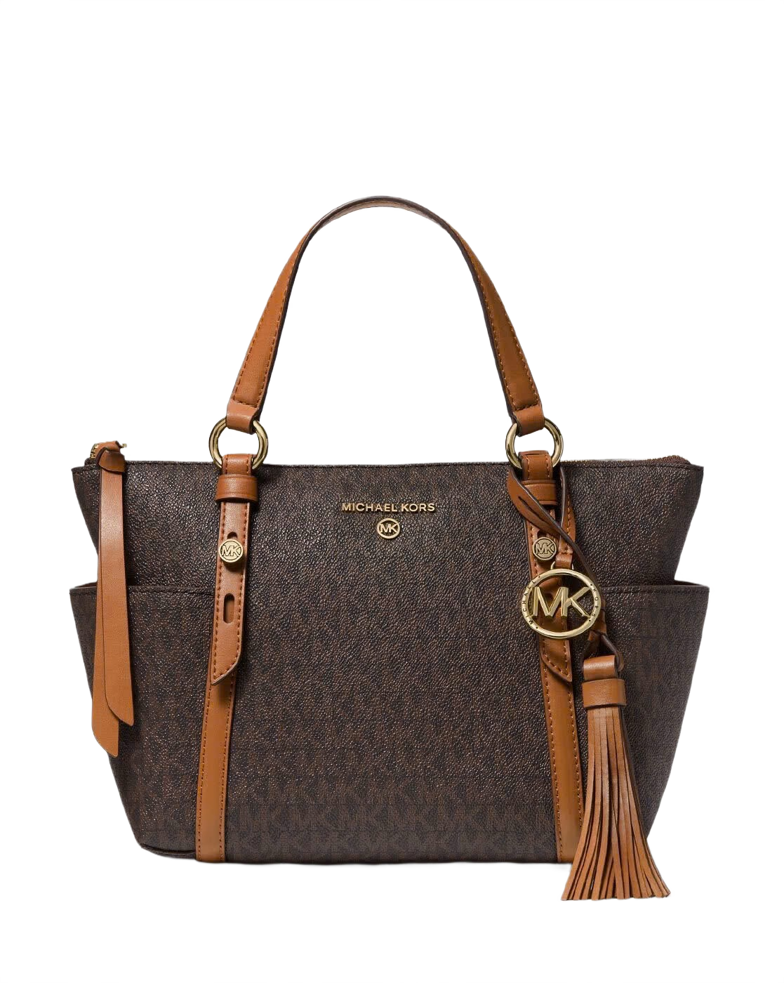 Sullivan Small Logo Top-Zip Tote Bag (Brown+Acorn)