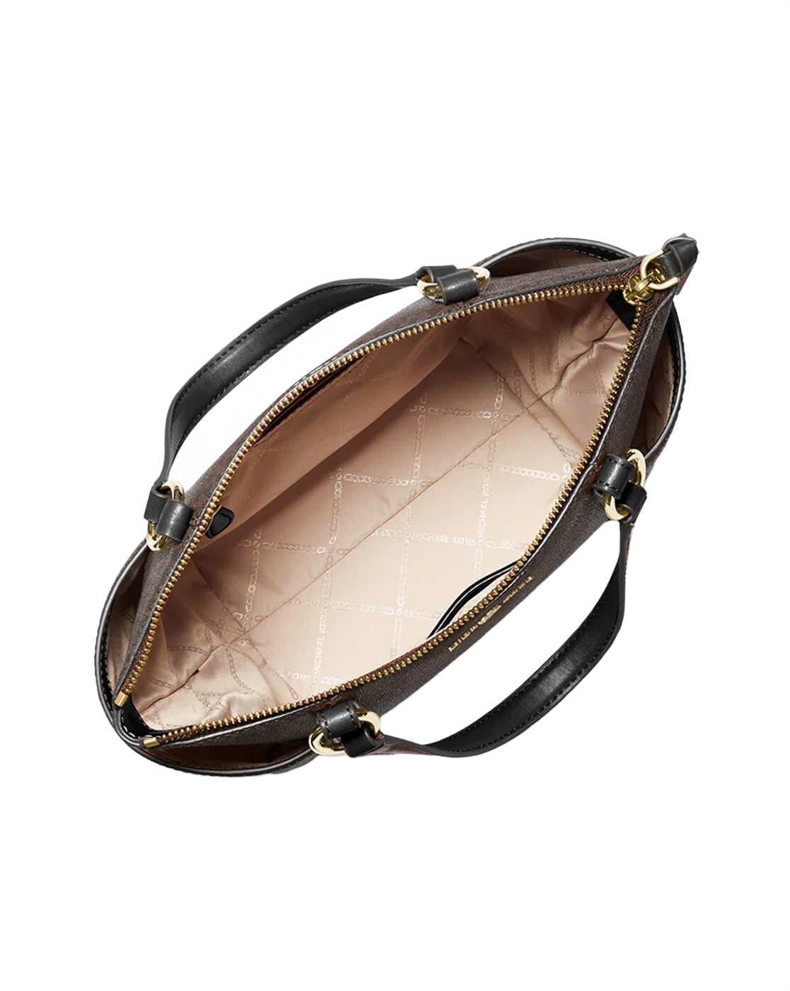 Sullivan Small Logo Top-Zip Tote Bag (Brown+Black)