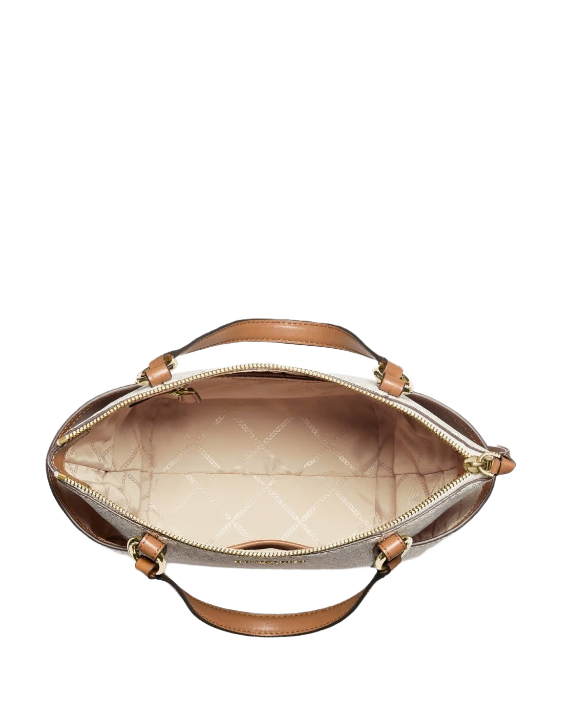 Sullivan Small Logo Top-Zip Tote Bag (Vanilla+Acorn)