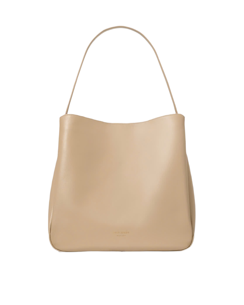 Grace Leather Hobo Bag (Beige)