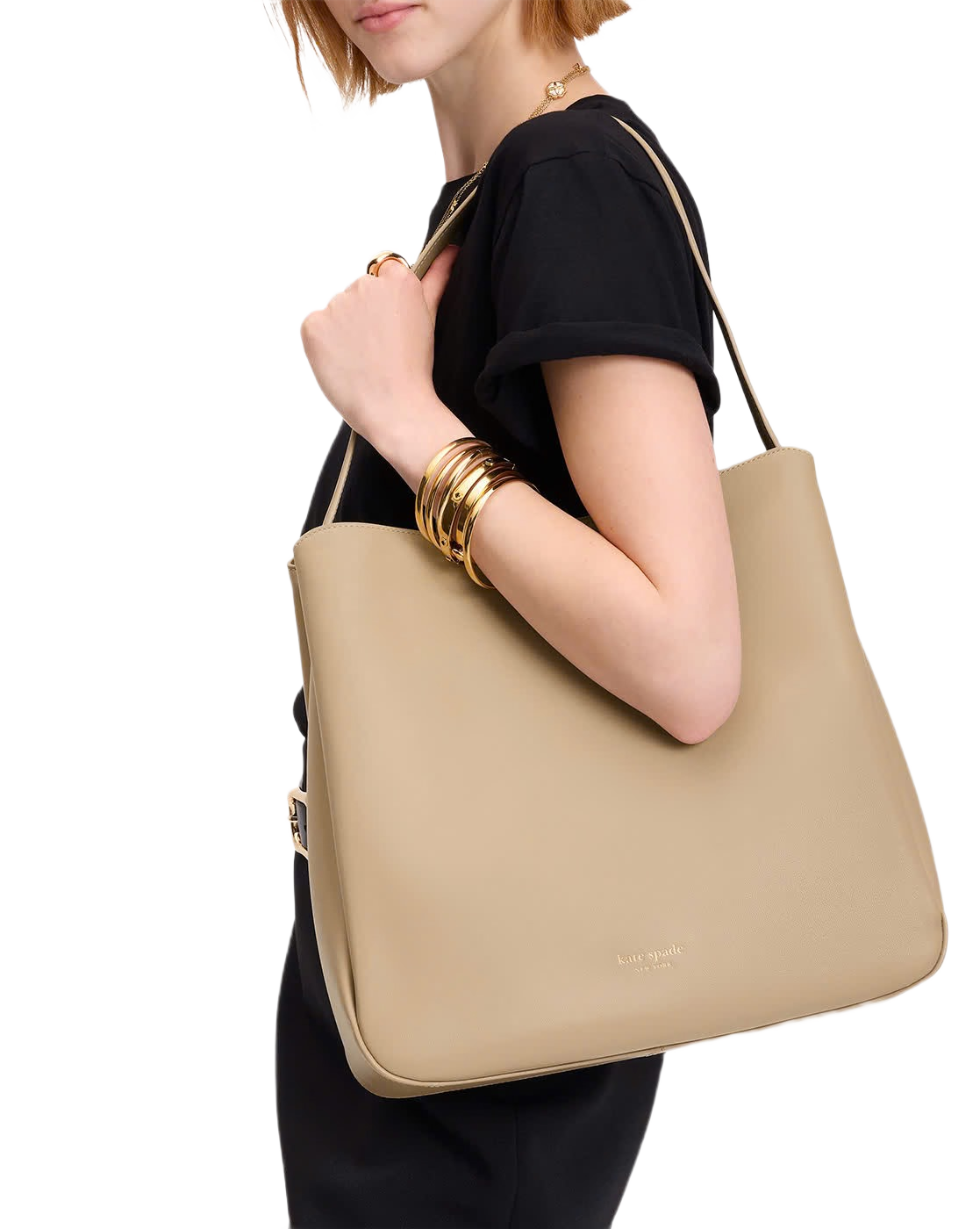 Grace Leather Hobo Bag (Beige)