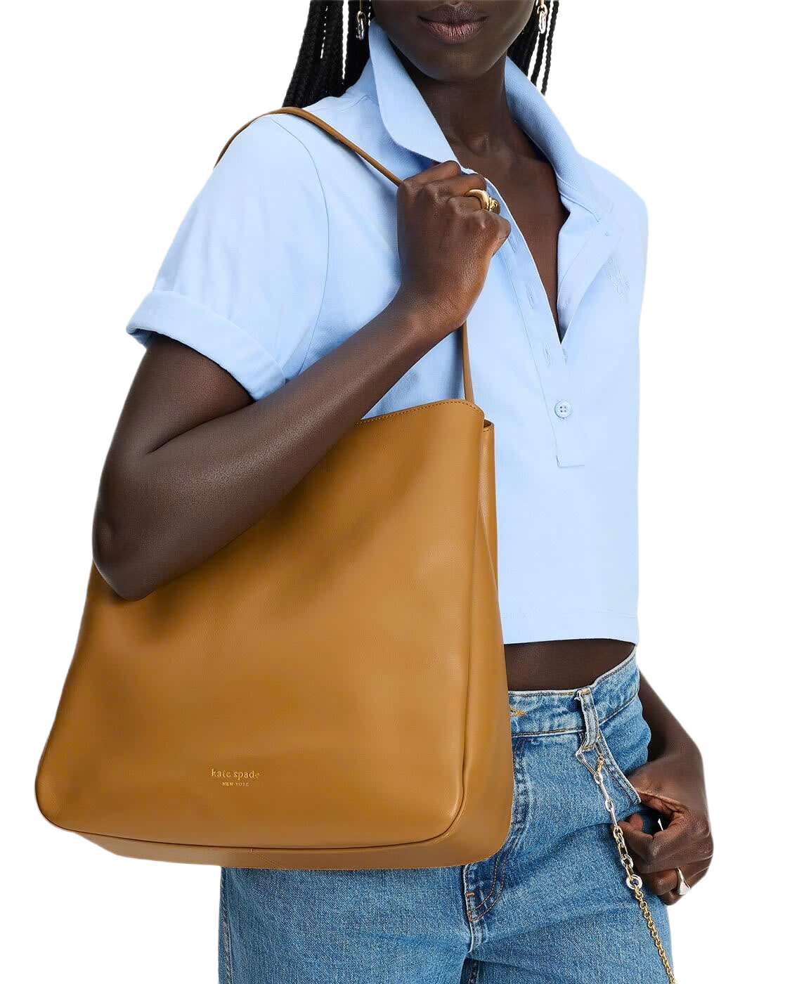 Grace Leather Hobo Bag (Tan)