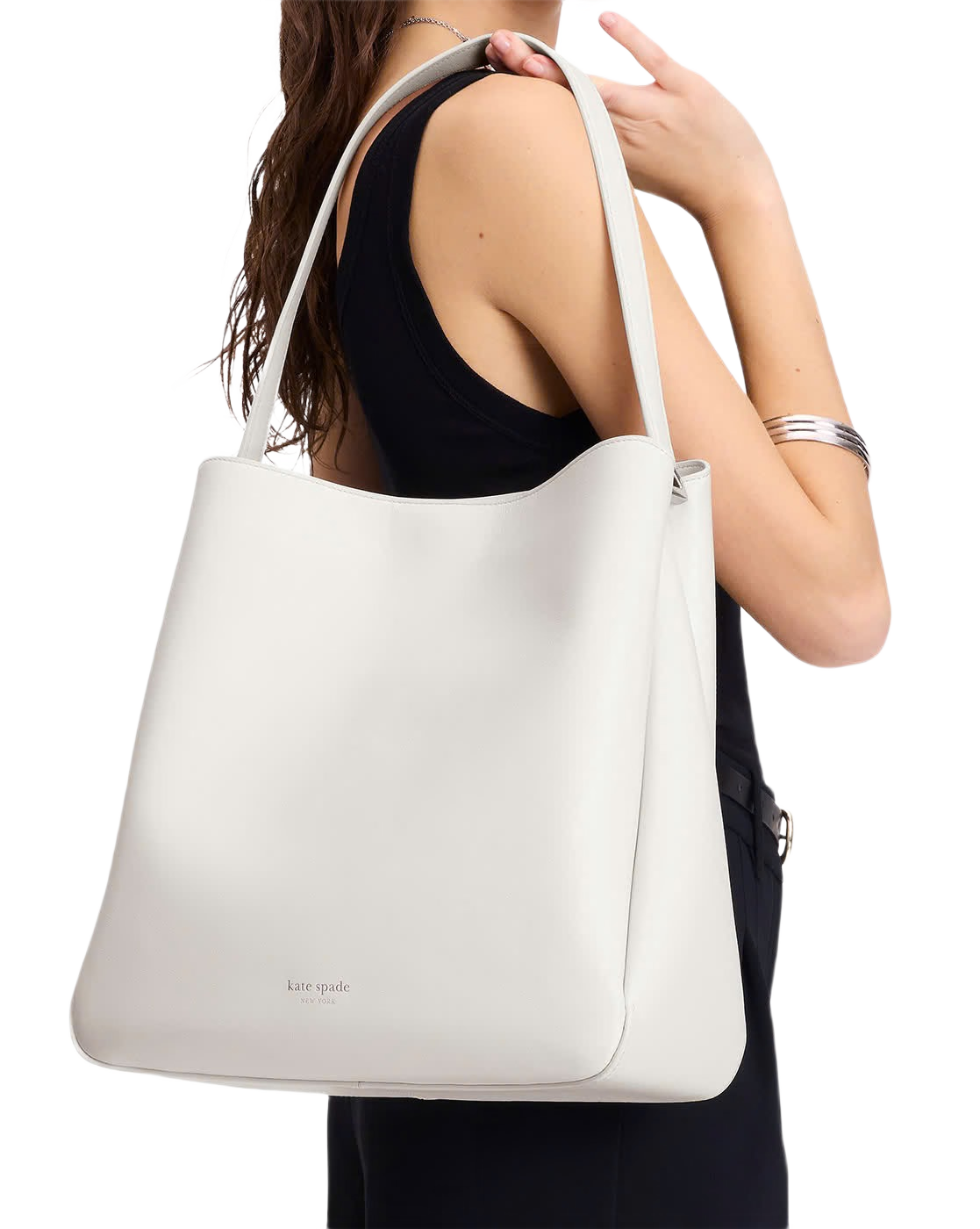 Grace Leather Hobo Bag (Cream)