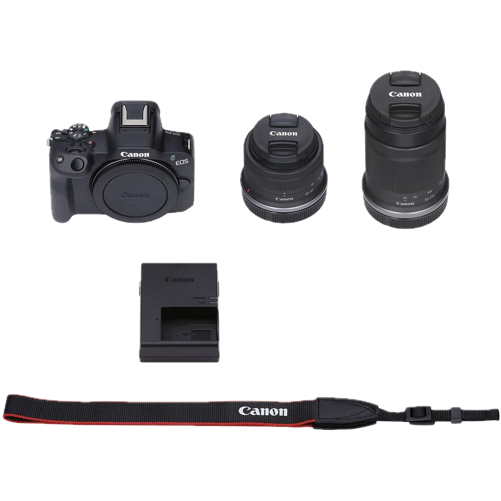 EOS R50 RF-S 18-45/55-210 IS STM Camera Kit