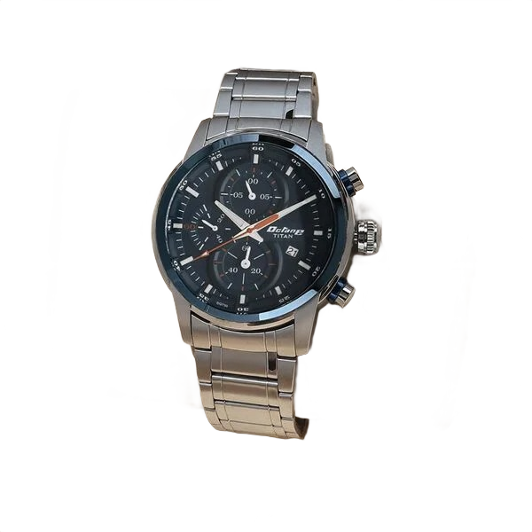 Octane Quartz Chronograph Blue Dial Silver Stainless Steel Strap Watch for Men