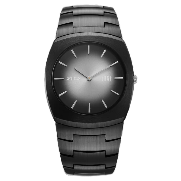 Edge Fumage Quartz Analog Black Dial Black Ceramic Strap Watch for Men