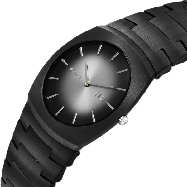 Edge Fumage Quartz Analog Black Dial Black Ceramic Strap Watch for Men