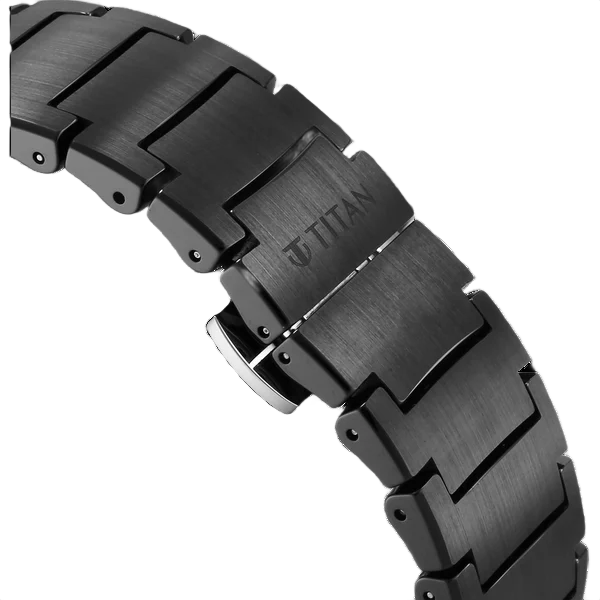 Edge Fumage Quartz Analog Black Dial Black Ceramic Strap Watch for Men