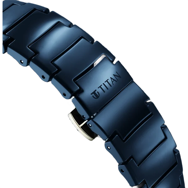 Edge Fumage Quartz Analog Blue Dial Blue Ceramic Strap Watch for Men