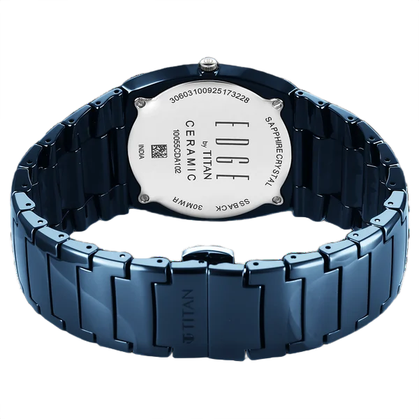 Edge Fumage Quartz Analog Blue Dial Blue Ceramic Strap Watch for Men