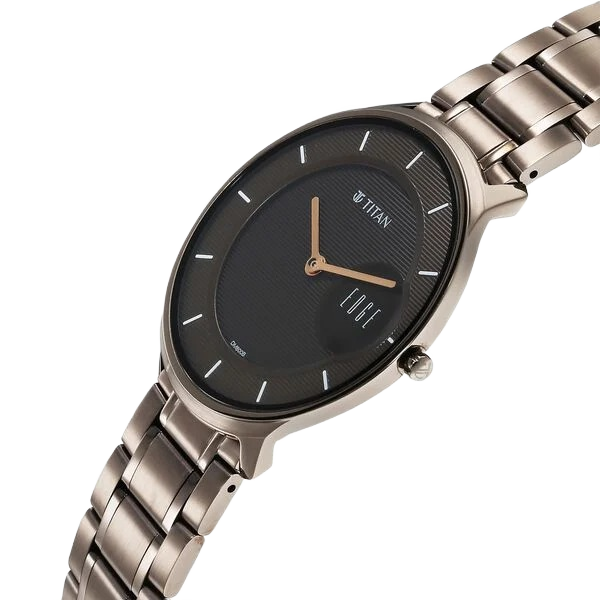 Edge Baseline Quartz Analog Brown Dial Brown & Matte Brown Stainless Steel Strap Watch for Men