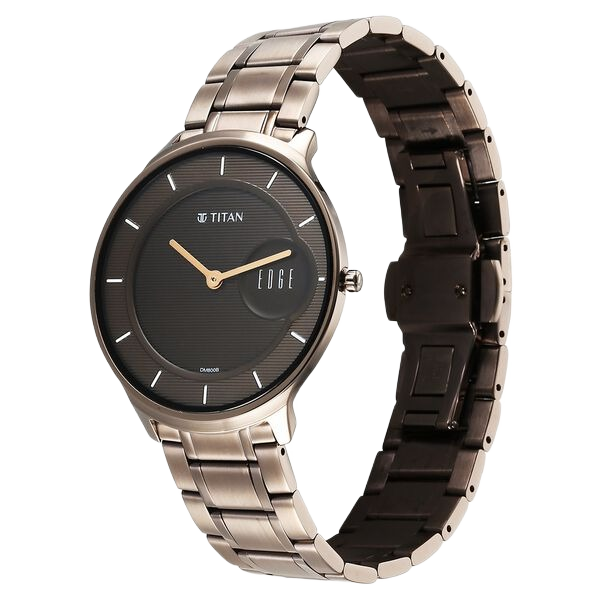 Edge Baseline Quartz Analog Brown Dial Brown & Matte Brown Stainless Steel Strap Watch for Men