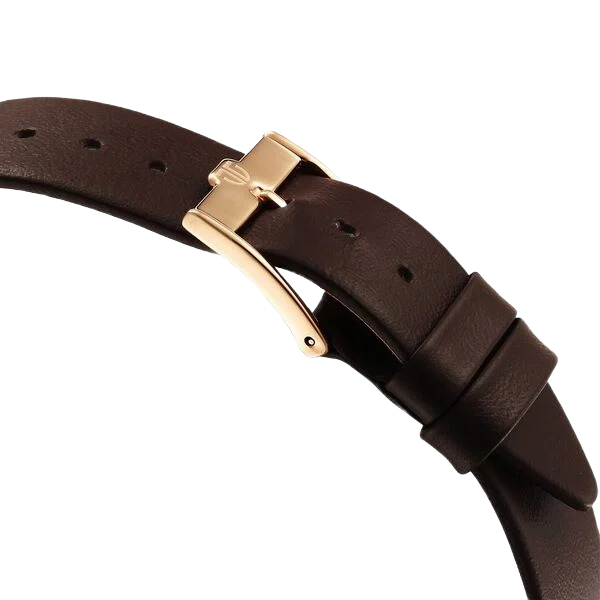 Edge Baseline Quartz Analog White Dial Brown Leather Strap Watch for Men
