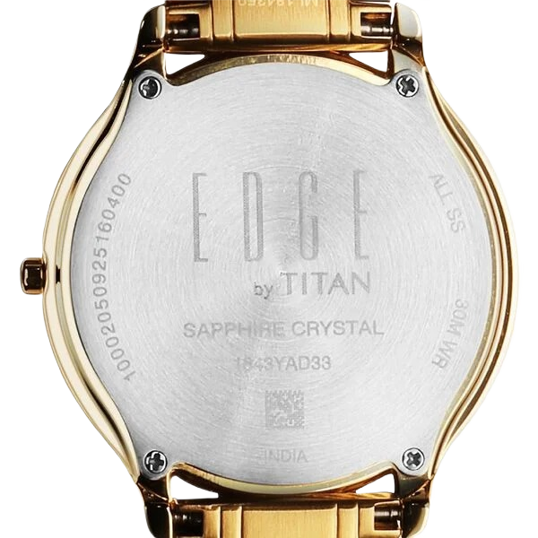 Edge Gleam Quartz Analog Green Dial Golden Stainless Steel Strap Watch for Men
