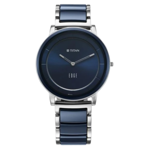 Edge Fusion Quartz Analog Blue Dial Blue Steel & Ceramic Strap Watch for Men