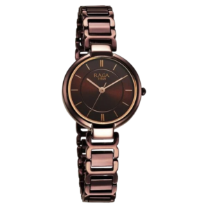 Raga Delight Quartz Analog Brown Dial Brown Metal Strap Watch for Women