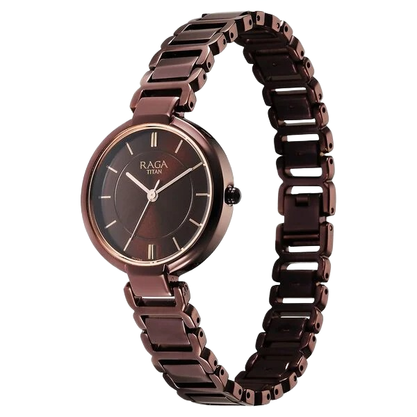Raga Delight Quartz Analog Brown Dial Brown Metal Strap Watch for Women