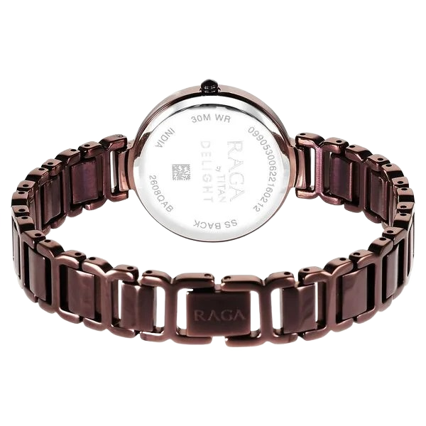 Raga Delight Quartz Analog Brown Dial Brown Metal Strap Watch for Women