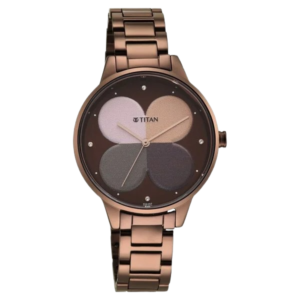 Purple Glam It Up Quartz Analog Brown Dial Brown Stainless Steel Strap Watch for Women