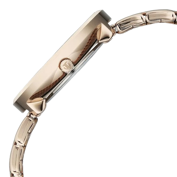 Neo Quartz Analog White Dial Rose Gold Metal Strap Watch for Women