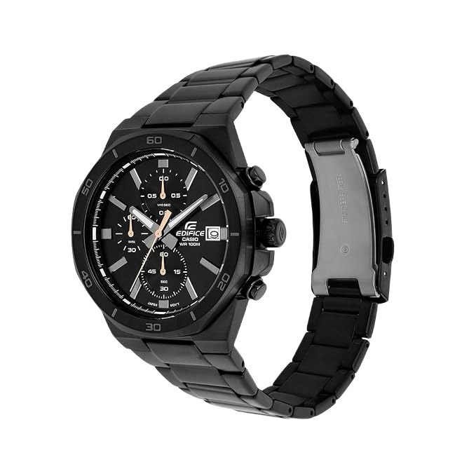 Edifice EFV-640DC-1AV Analog Black Dial Black Stainless Steel Band Watch for Men