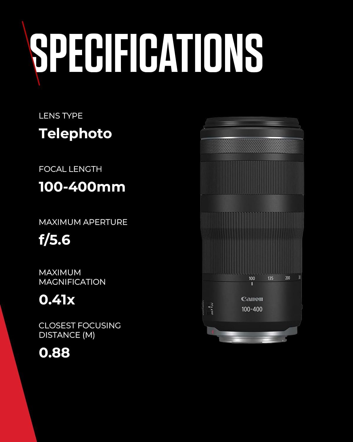 RF 100-400mm F/5.6-8 IS USM Len