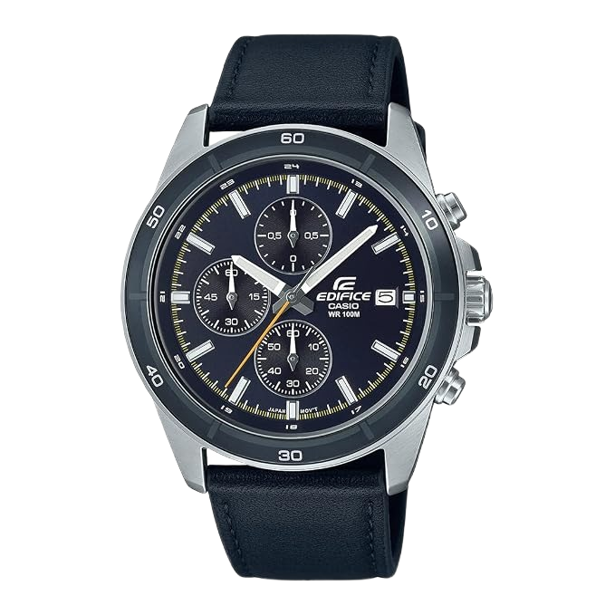 Edifice EFR-526L-2CV Blue Analog Dial Blue Genuine Leather Band Watch for Men