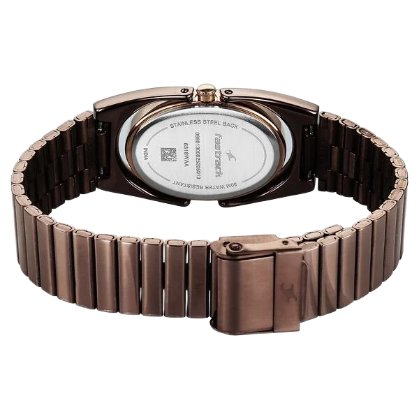 Purple Quartz Multifunction Green Dial Golden Metal Strap Watch For Women