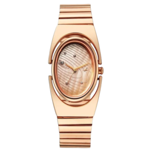 UFO Quartz Analog Yellow Mother of Pearl Dial Rose Gold Colour Stainless Steel Strap Watch For Girls