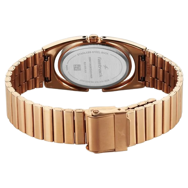 UFO Quartz Analog Yellow Mother of Pearl Dial Rose Gold Colour Stainless Steel Strap Watch For Girls