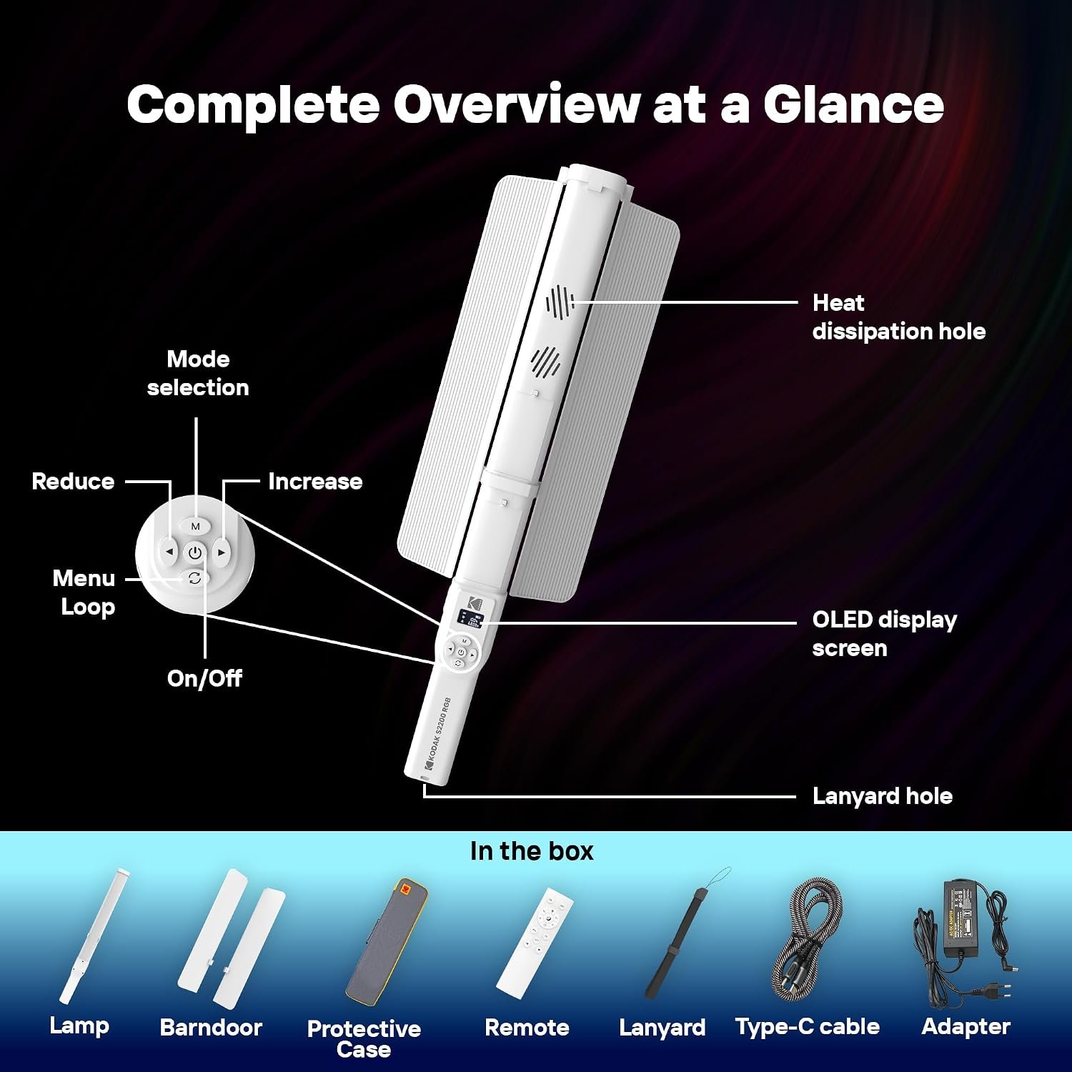 V-222 RGB Video Light with Fixed Battery