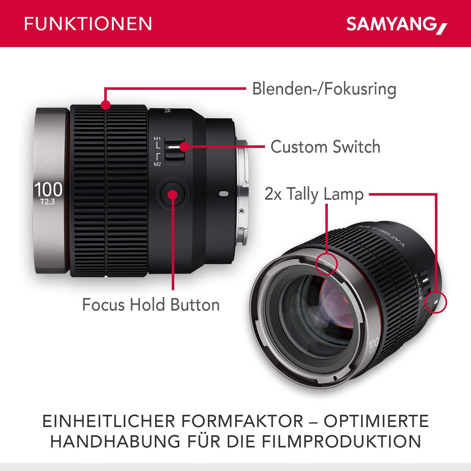 V-AF 100mm T2.3 FE Mount Lens