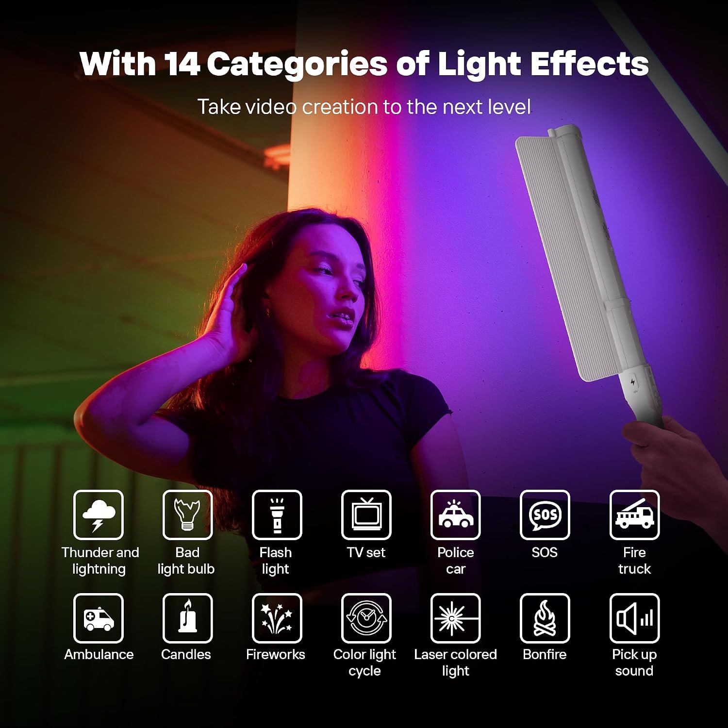 V-222 RGB Video Light with Fixed Battery