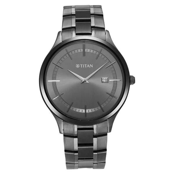 Classique Slimline Anthracite Dial Analog with Date Stainless Steel Strap Watch for Men