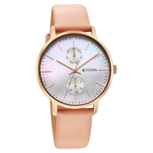 Workwear Slimline Mother Of Pearl Dial Analog Leather Strap Watch for Women