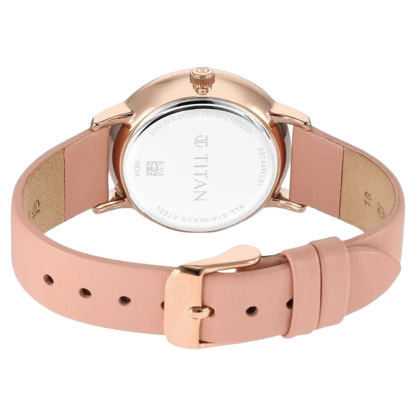 Workwear Slimline Mother Of Pearl Dial Analog Leather Strap Watch for Women
