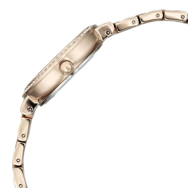 Raga Spotlight Quartz Analog White Dial Rose Gold Metal Strap Watch For Women