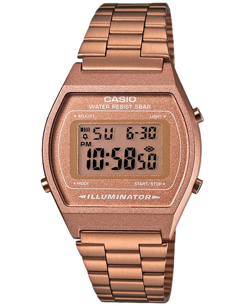 Vintage B640WC-5A Digital Rose Gold Stainless Steel Band Watch