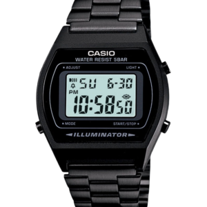 Vintage B640WB-1A Digital Black Stainless Steel Band Watch
