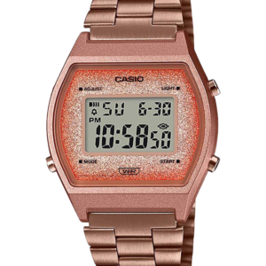 Vintage B640WCG-5 Digital Rose Gold Dial Rose Gold Stainless Steel Band Watch