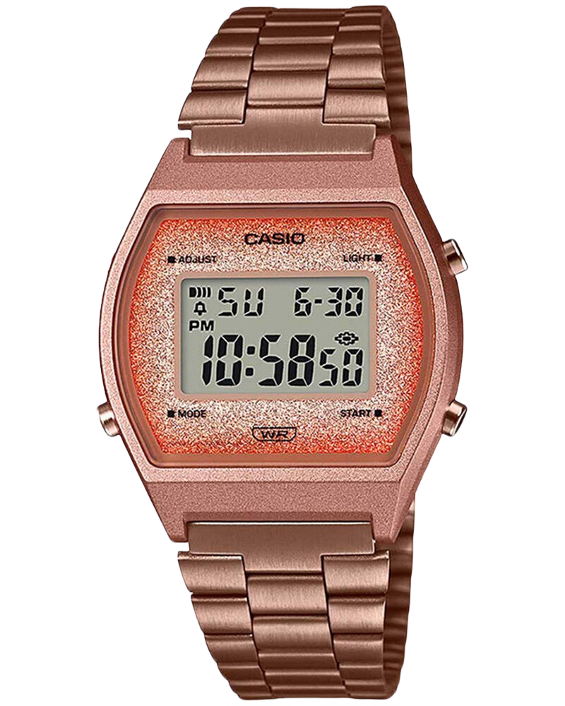 Vintage B640WCG-5 Digital Rose Gold Dial Rose Gold Stainless Steel Band Watch