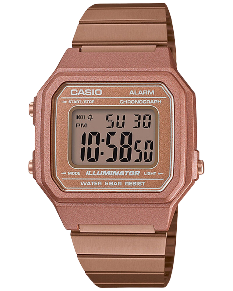 Vintage B650WC-5A Digital Rose Gold Stainless Steel Band Watch