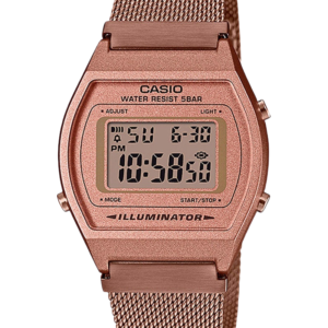 Vintage B640WMR-5A Digital Rose Gold Stainless Steel Mesh Band Watch