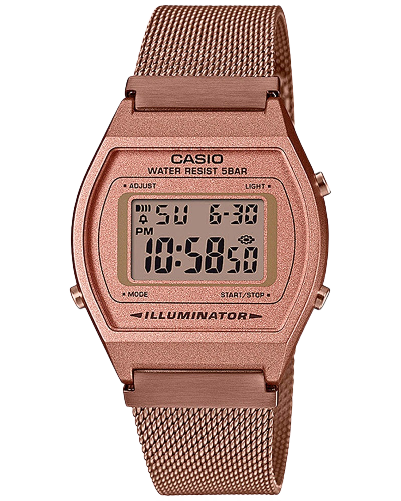 Vintage B640WMR-5A Digital Rose Gold Stainless Steel Mesh Band Watch