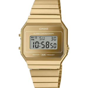 Vintage A700WEVG-9A Digital Gold Stainless Steel Band Watch