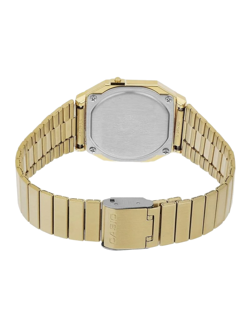 Vintage A700WEVG-9A Digital Gold Stainless Steel Band Watch