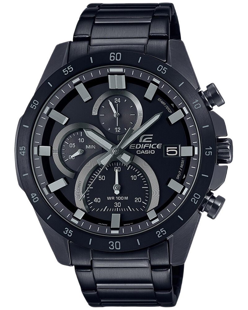 Edifice EFR-571MDC-1AVUDF Black Analog Dial Black Stainless Steel Band Watch for Men