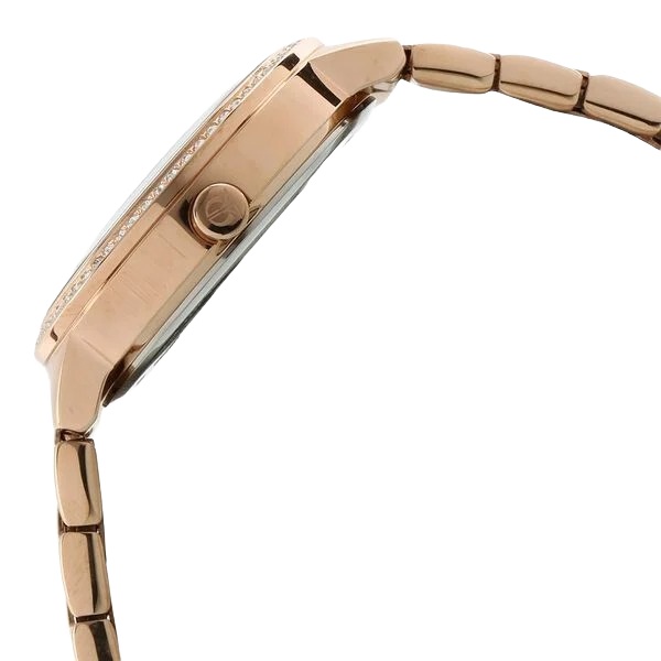 Purple Quartz Multifunction Green Dial Golden Metal Strap Watch For Women